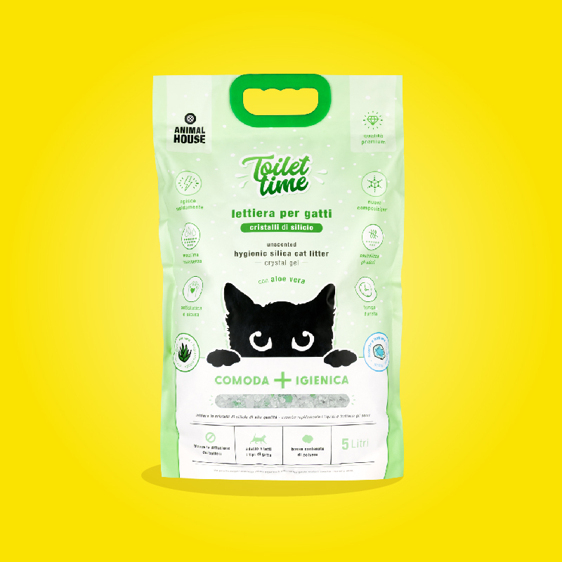 Lettiera igienica per gatti in silicio con Aloe Vera