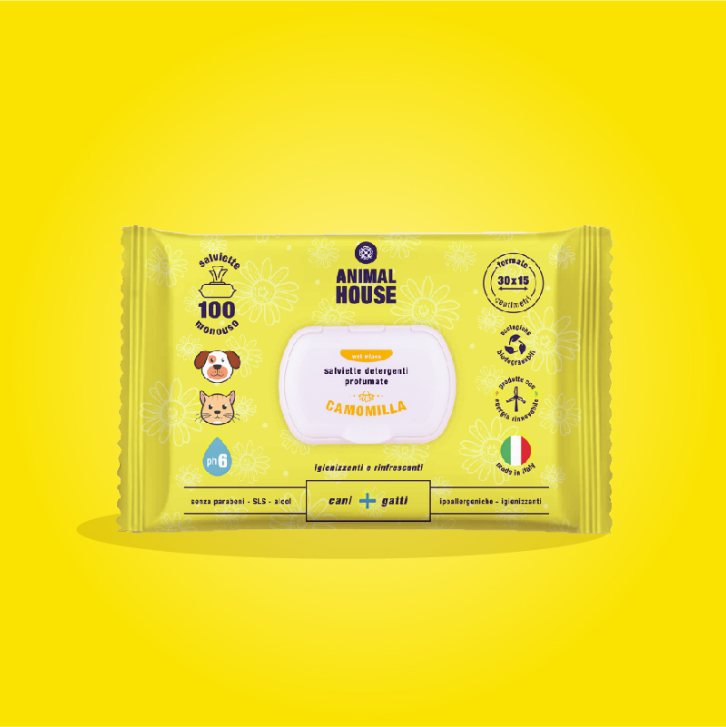 Salviette detergenti profumate alla camomilla